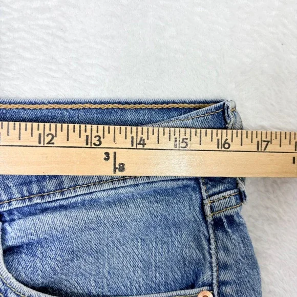 Levis 505 Regular Fit Straight Leg Light Wash Blue Stretch Jeans Mens 32x32 - Picture 6 of 11